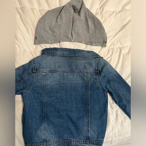 blue and navy denim jacket